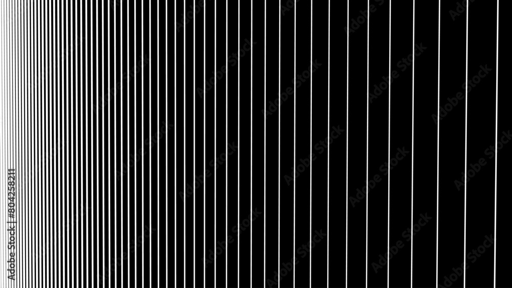 Leinwandbilder Line Halftone Gradient Effect Pattern. Vertical Straight Lines Background. Black and White Abstract Texture with Parallel Stripes Thick to Thin. Vector Illustration.