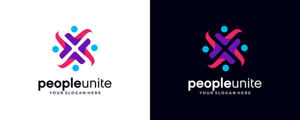 modern people community logo simple icon,sign template logo, vector illustrations