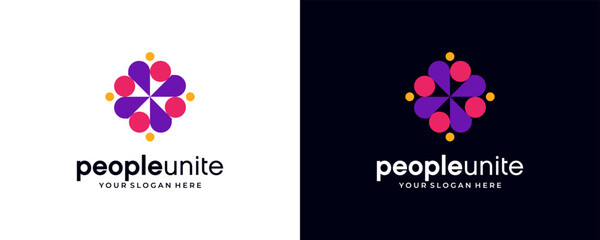people community logo simple modern corporate logo design vector illustrations
