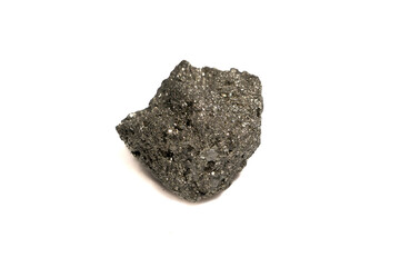 natural pyrite rough gem stone on the white background
