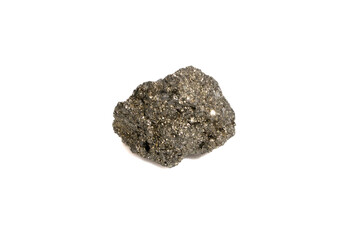 natural pyrite rough gem stone on the white background