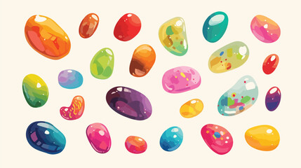 Different jelly beans on white background 2d flat c