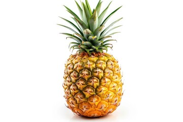 Picture of a pineapple fruit fruit set against a white backdrop. Generative Ai