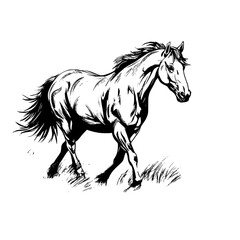 horse silhouette isolated on white