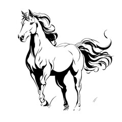 horse silhouette isolated on white