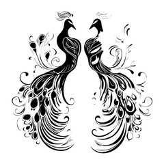 pearl peacock vector