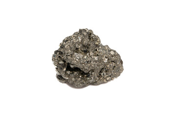 natural pyrite rough gem stone on the white background