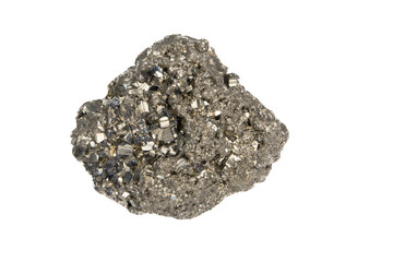 natural pyrite rough gem stone on the white background