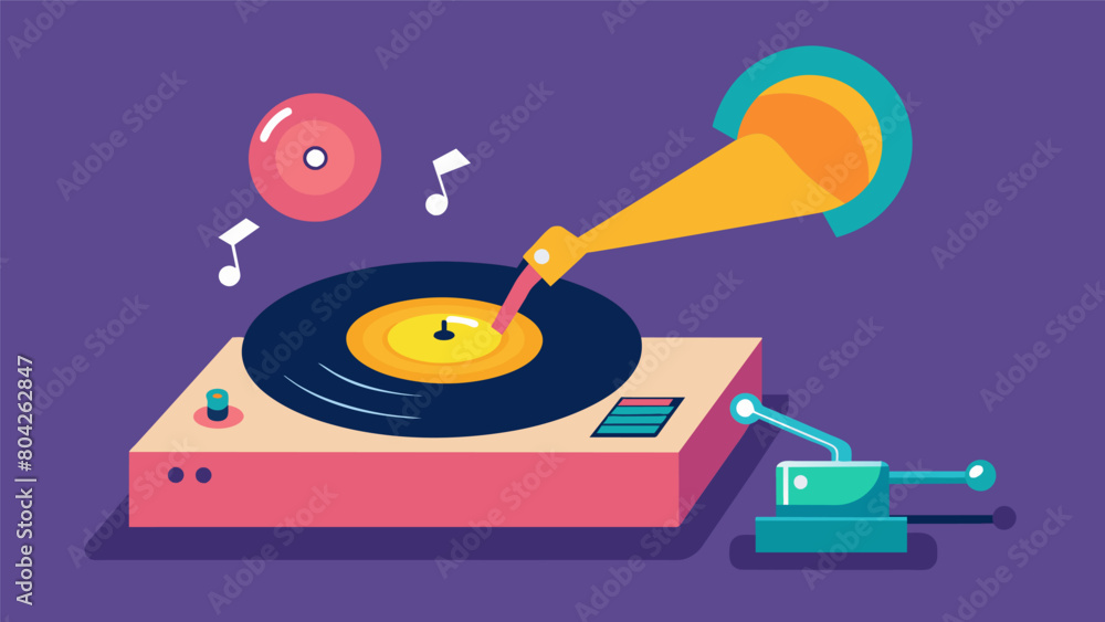 Poster the record player arm lifts off the record signaling the end of the music and the end of the animate