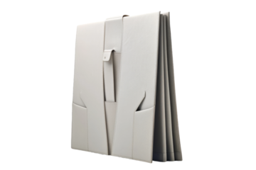 Magical Transformation: White Folder & Scissors. On a White or Clear Surface PNG Transparent Background.