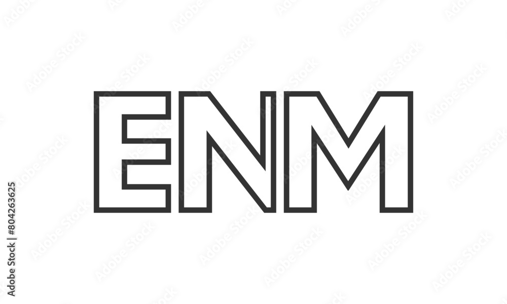Poster enm logo design template with strong and modern bold text. initial based vector logotype featuring s