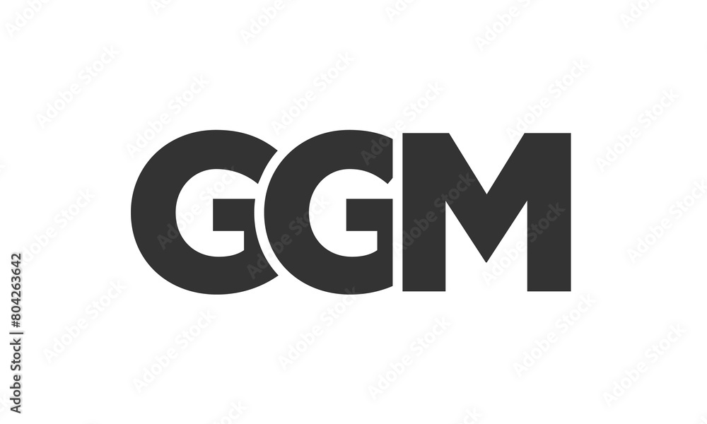 Poster ggm logo design template with strong and modern bold text. initial based vector logotype featuring s