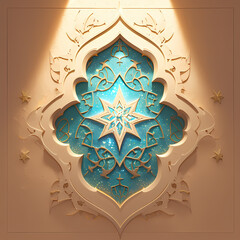 Celebrate Eid Al Fitr with the Stylish Star Decoration - Perfect for Festival Posters and Signs