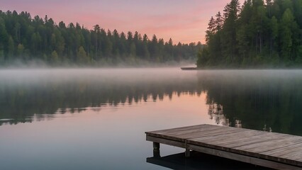 morning on the lake Dawn Serenity Tranquil Lakeside Morning
