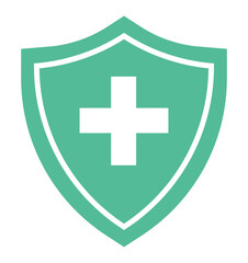 Green Shield with plus Icon - Security, Safety