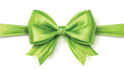 Beautiful green bow on white background style