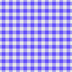 Knit textile pattern texture, packing check fabric plaid. Elegant tartan vector seamless background in indigo and sterling silver colors.