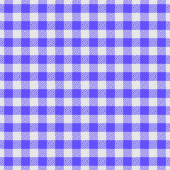 Knit textile pattern texture, packing check fabric plaid. Elegant tartan vector seamless background in indigo and sterling silver colors.