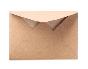 One kraft letter envelope isolated on white