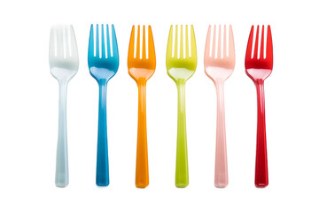 Rainbow Symphony of Dining. On a White or Clear Surface PNG Transparent Background.