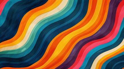 Multicolored wavy lines creating a vibrant and dynamic background with a variety of curves and patterns