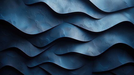 Fototapeta premium Blue metal with a wave-like pattern.