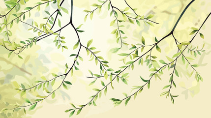 Beautiful willow branches outdoors closeup style