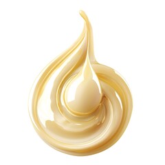 Condensed milk or cream texture isolated on white.