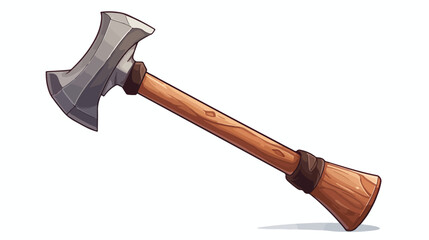 Drawn hammer on white background 2d flat cartoon va