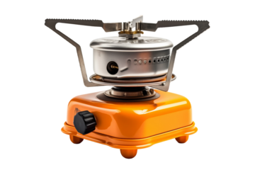 The Fiery Dance of the Orange Stove. On a White or Clear Surface PNG Transparent Background.