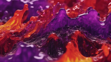 Visuals of liquid magma in shades of amethyst, scarlet, and lime, pulsating and pulsing against a plain background with subtle lighting, capturing the essence of passion and vitality ULTRA HD 8K