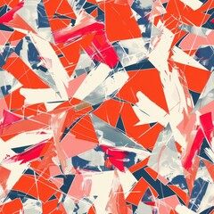Vibrant Abstract Geometric Art Explosion in Red and Gray Tones