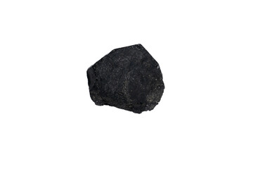 natural black tourmaline gem stone on the white background