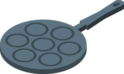 Modern pan icon isometric vector. Steel stuff. Deep culinary tool