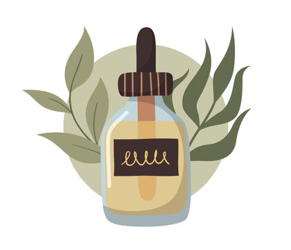 recommend clip art: Vector flat hand drawn composition with organic skincare products