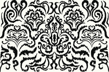 Obraz premium abstract seamless motif fabric pattern, abstract ikat, carpet, fabric, batik