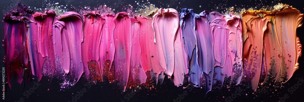 Aufkleber various paint splatters in multiple colors spread across a black background