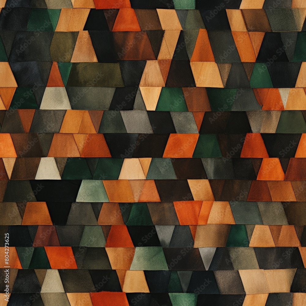Aufkleber A vibrant composition of variously sized triangles in a multitude of colors, creating a dynamic and visually stimulating abstract pattern