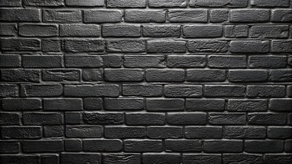Texture of a black painted brick wall as a background or wallpaper.