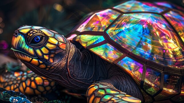 stained glass turtle.