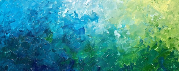 Obraz premium Abstract painting with thick, textured layers of blue and green for a dynamic background