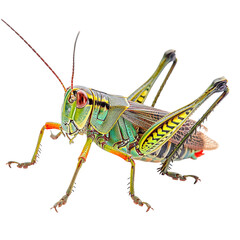 Grasshopper pest isolated on white or transparent background