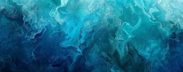 Lush water effect background, featuring deep blues and vibrant turquoise in an abstract design