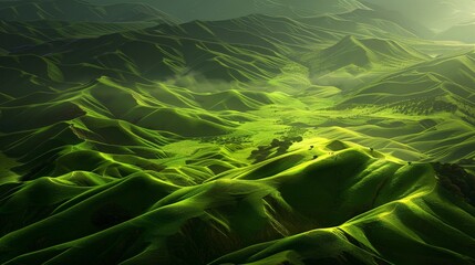 Aerial View of Green Mountain Range