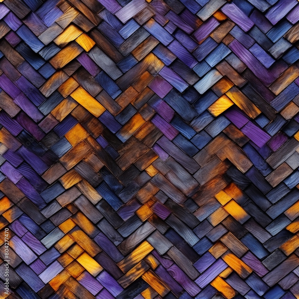 Aufkleber colorful pattern created with wooden blocks