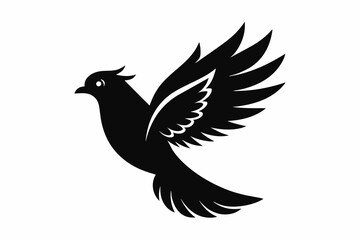 bird iconic logo silhouette black vector art illustration 