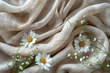 Close Up of Cloth With Flowers