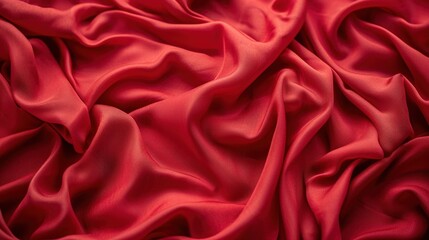 Obraz premium Red crumpled paper texture in low light background