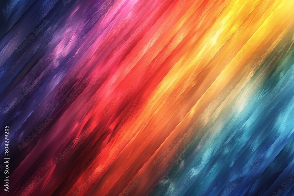 Poster digital abstract image showcasing bold diagonal streaks in a rainbow of colors for use as a backgrou