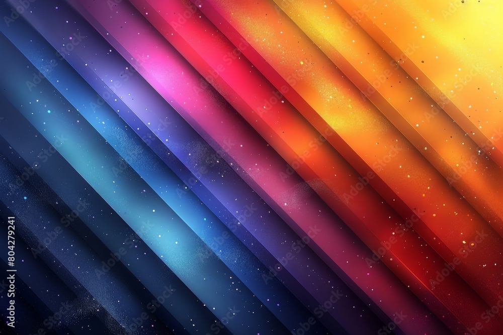 Poster colorful background with glitter effect on gradient diagonal stripes giving a sparkling texture